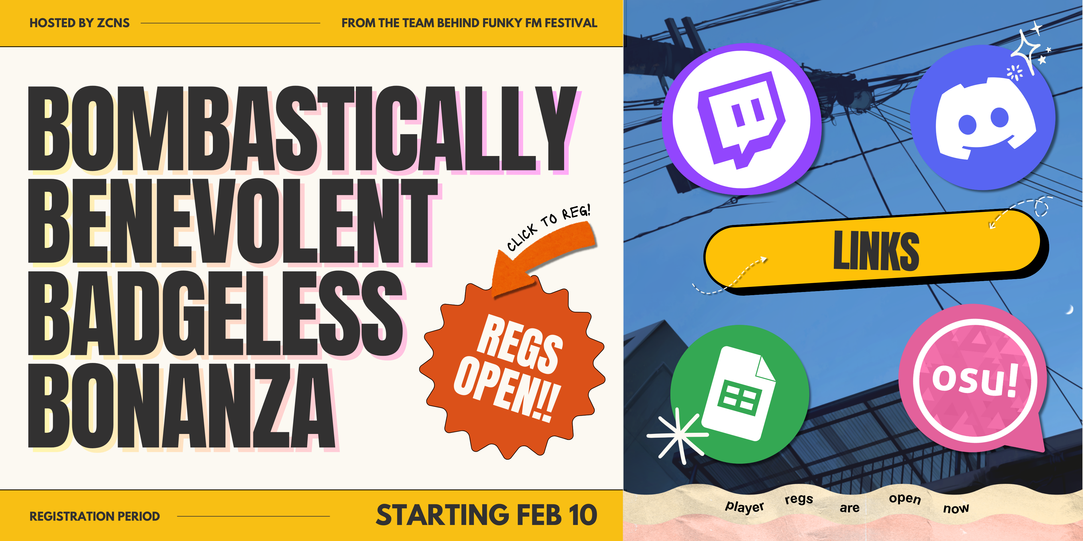 Bombastically Benevolent Badgeless Bonanza